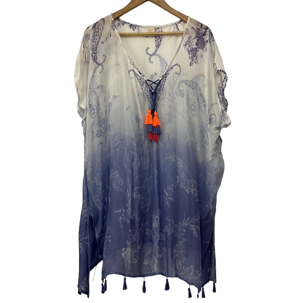 Surf Gypsy Swimsuit Cover Up Dress with Tassels Size S